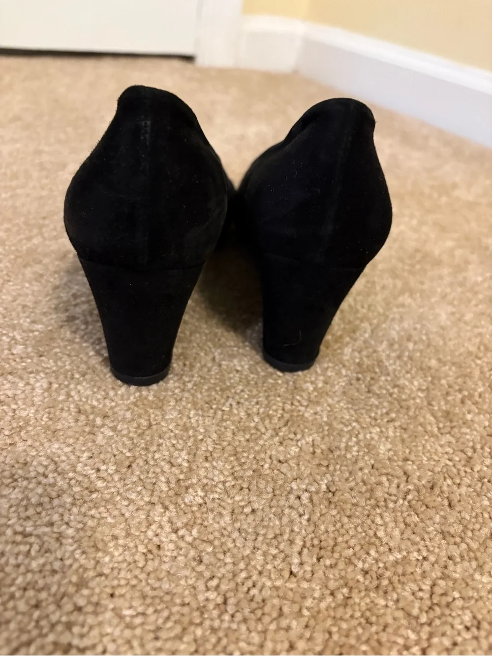 Stuart Weitzman Black Suede Wedge Pumps - Picture 4 of 6